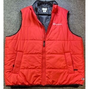 Champion Vest Mens XL Red Puffer Quilted Sleeveless Insulated Outdoor Jacket